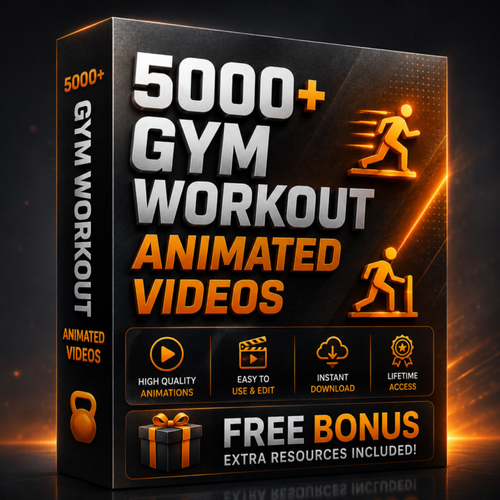 5000+ Fitness Reels Bundle | Faceless Gym Workout Videos new